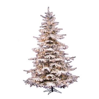 53 Sierra Fir Flocked Pre lit Christmas Tree   Clear Lights