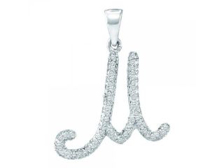 10k White Gold 0.17 CTW Diamond Initial "M" Pendant   1.413 gram    #556 49774