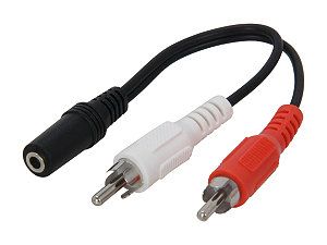 Cables To Go 40424 6in Value Series One 3.5mm Stereo Female To Two RCA Stereo Male Y Cable