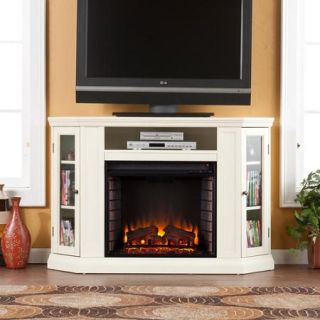 Silverado Corner Media Console and Electric Fireplace , for TV&apos;s up to 46&quot;, Ivory