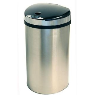 iTouchless 13 Gal. Stainless Steel Semi Round Extra Wide Lid Opening Motion Sensing Touchless Trash Can IT13HX