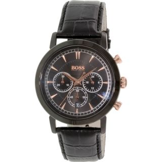Hugo Boss Mens Black Leather Quartz Watch   17295891  