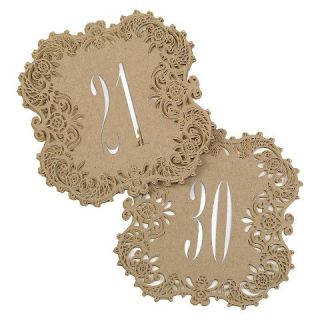 Laser Cut Table Number Cards (21 30)   Brown