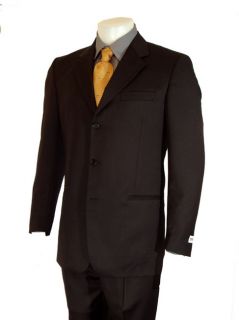 Armani Collezioni Mens Black 3 button Wool Suit  