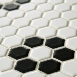 EliteTile Retro 10.25 x 11.75” Porcelain Mosaic Tile in Matte White