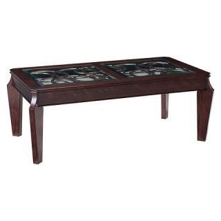 Magnussen Ombrio Wood & Glass Rectangular Cocktail Table   Cherry