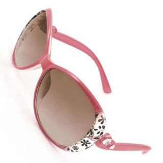 Women Salmon Pink Single Bridge Brown Lens Full Rim Outdoor Sunglasses Glasses