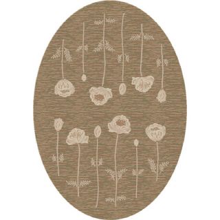 Milliken Poppy Oval Cream Transitional Tufted Area Rug (Common 5 ft x 8 ft; Actual 5.33 ft x 7.66 ft)