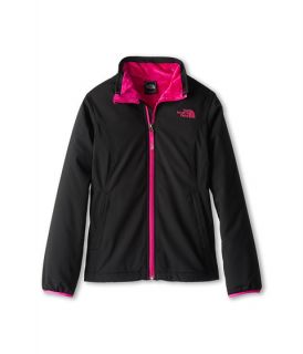 The North Face Kids Girls Mossbud Softshell Jacket 13 Little Kids Big Kids Tnf Black Azalea