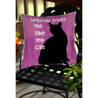 Nobody Loves Me Like My Cat Indoor/Outdoor Throw Pillow by Thumbprintz