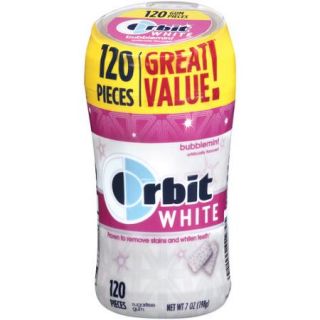 Orbit White Bubblemint Sugarfree Gum, 120 pieces, 7 oz