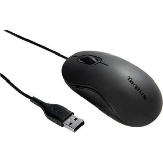 Targus USB Optical Laptop Mouse   Optical   Cable   Matte Black, Gray   USB   1000 dpi   Scroll Wheel   3 Button(s)   Sy