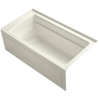 KOHLER Archer 5 ft. Right Hand Drain Acrylic Soaking Tub in Biscuit K 1123 RA 96