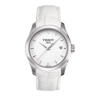 TIssot Womens T0352101601100 Couturier White Leather Strap Trend