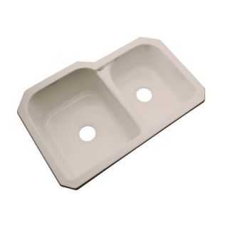 Thermocast Cambridge Undermount Acrylic 33 in. 0 Hole Double Bowl Kitchen Sink in Fawn Beige 45009 UM