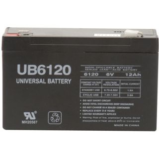 UPG 85995/D5778 Sealed Lead Acid Batteries (6V; 12 AH; .250 Tab Terminals; UB6120F2)