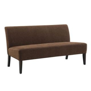 HomeSullivan Finsbury Chenille Armless Sofa in Chocolate 40E468CCS 3