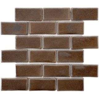 Merola Tile Cobble Subway Noce 12 in. x 12 in. x 12 mm Ceramic Mosaic Floor and Wall Tile FDXCSN