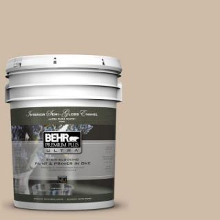 BEHR Premium Plus Ultra 5 gal. #PWL 83 Distant Tan Semi Gloss Enamel Interior Paint 375405