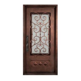 Iron Doors Unlimited 46 in. x 97.5 in. Vita Francese Classic 3/4 Lite Painted Oil Rubbed Bronze Wrought Iron Prehung Front Door IV4697RSLS 8