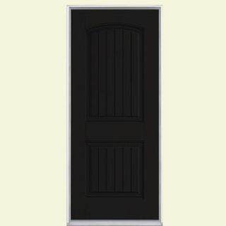 Masonite 36 in. x 80 in. Cheyenne 2 Panel Painted Smooth Fiberglass Prehung Front Door with No Brickmold 20477
