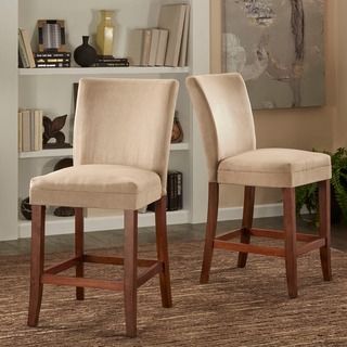 TRIBECCA HOME Parson Classic Upholstered Counter Height Chairs (Set of