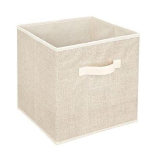 Simplify 12 in. x 12 in. Storage Box Cube in Faux Jute 25432 FEJ