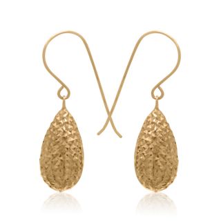 14k Yellow Gold Small Ornate Ball Leverback Earrings
