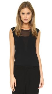 DKNY Sleeveless Tuxedo Stripe Shirt