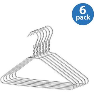 Whitmor Aluminum Chromed Clothes Hangers, Set of 6