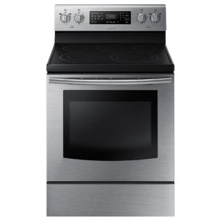 Samsung Smooth Surface Freestanding 5 Element 5.9 cu ft Self Cleaning with Steam Convection Electric Range (Stainless Steel) (Common 30 in; Actual 29.88 in)