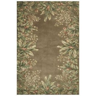 Kas Rugs Lush Border Tropics Taupe 2 ft. 6 in. x 4 ft. 6 in. Area Rug EME900026X46