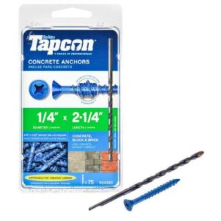 Tapcon 1/4 in. x 2 1/4 in. Philips Flat Head Concrete Anchor (75 Pack) 24380