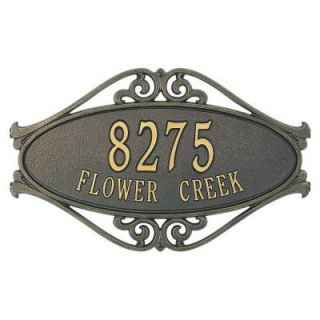 Whitehall Products Hackley Fretwork Oval Bronze/Gold Standard Wall Two Line Address Plaque 5517OG