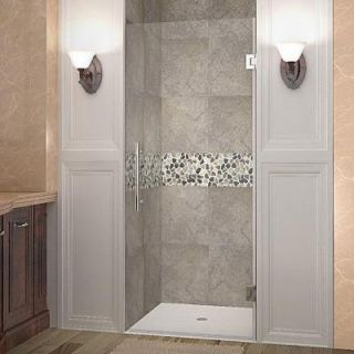 Aston Cascadia 30 in. x 72 in. Completely Frameless Hinged Shower Door in Stainless Steel with Clear Glass SDR995 SS 30 10