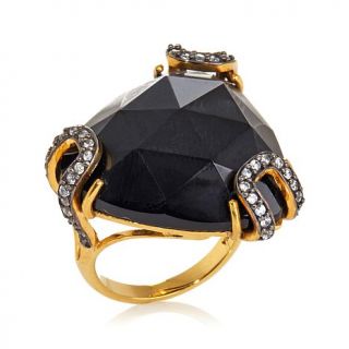 Facets by Robindira Unsworth Triangular Black Onyx and CZ Ring   7456887