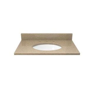 Solieque 25 in. Quartz Vanity Top in Cognac and Cream with White Basin VT2522COG.8.HDSOL,DSOM,DSOM