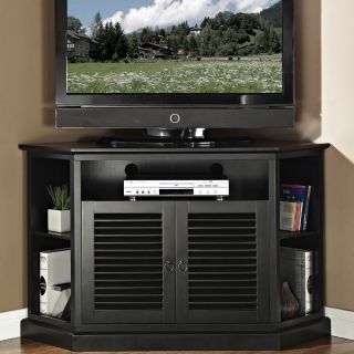 52 in. Black Wood Corner TV Stand   Shopping   Great Deals