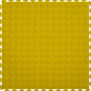 Perfection Floor Tile 8 Piece 20.5 in x 20.5 in Yellow Raised Coin Garage Floor Tile