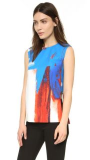 Milly Modern Abstract Cutout Shell Top