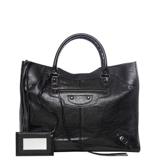 Balenciaga Classic Monday Black Leather Satchel Bag