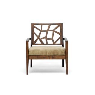 Baxton  Jennifer Wooden Modern Lounge Chair with Fabric Seat