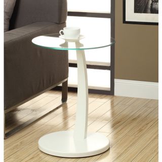 Cappuccino Bentwood Accent Table with Tempered Glass