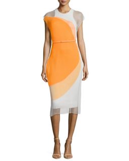 Stella McCartney Sleeveless Colorblock Dress, Orange