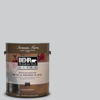 BEHR Premium Plus Ultra 1 gal. #770E 2 Silver Screen Flat/Matte Interior Paint 175001