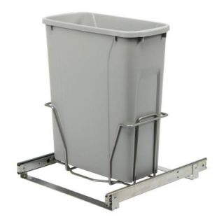 Knape & Vogt 17 in. H x 14 in. W x 16 in. D Steel In Cabinet 20 Qt. Single Pull Out Trash Can in Platinum PSW15 1 20 R P