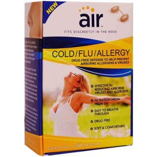 air Cold/Flu/Allergy Advanced Nasal Filter, Medium, 12 count