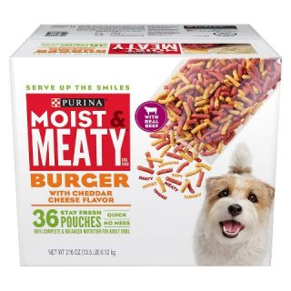 Purina Moist & Meaty Burger with Cheddar Cheese Flavor Dog Food 36 ct