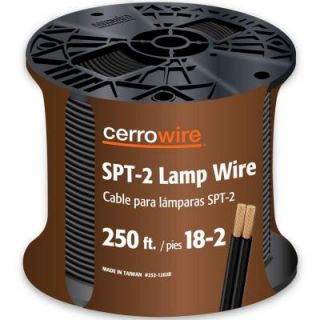 Cerrowire 250 ft. 18/2 Black Stranded Lamp Wire 252 1001G3