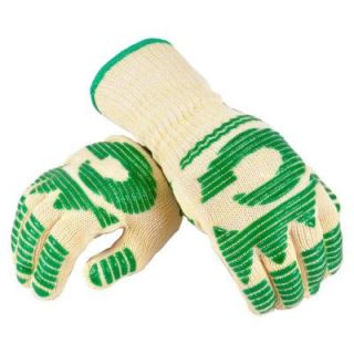 G & F Large 13 in. Made of Nomex with Heat Stand upto 480°F Long Cuff Oven Gloves (2 Gloves Value Pack) 1683.0